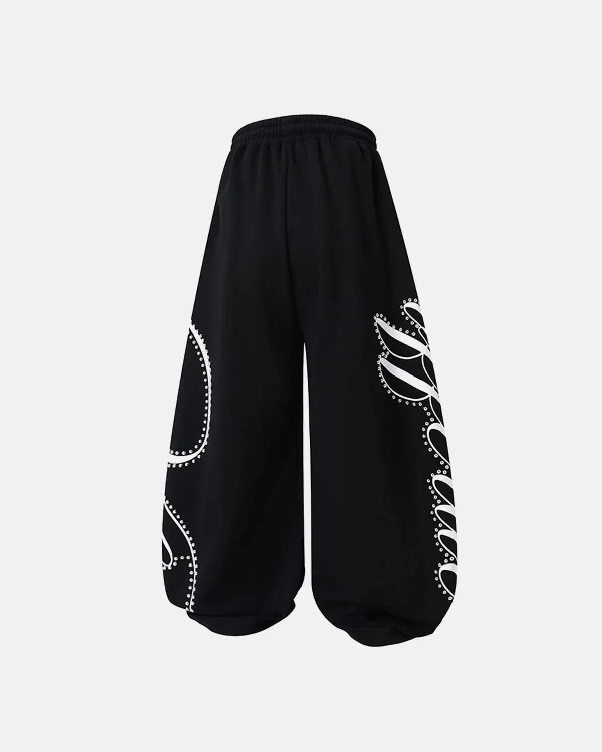 Rhinestone Script Baggy Sweatpants | Flation Streetwear
