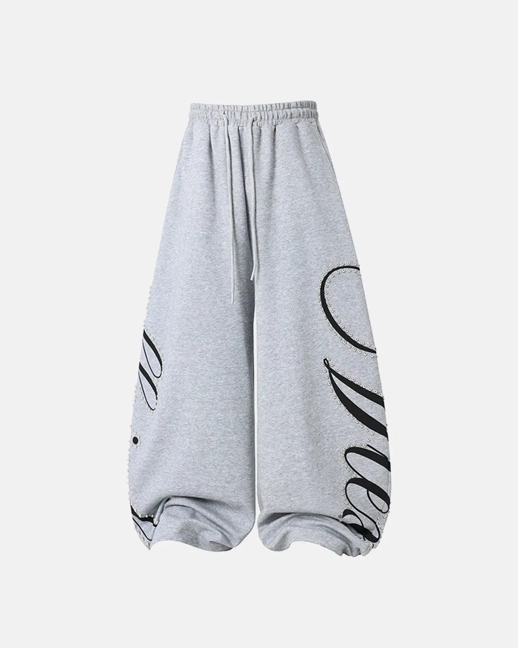 Rhinestone Script Baggy Sweatpants | Flation Streetwear