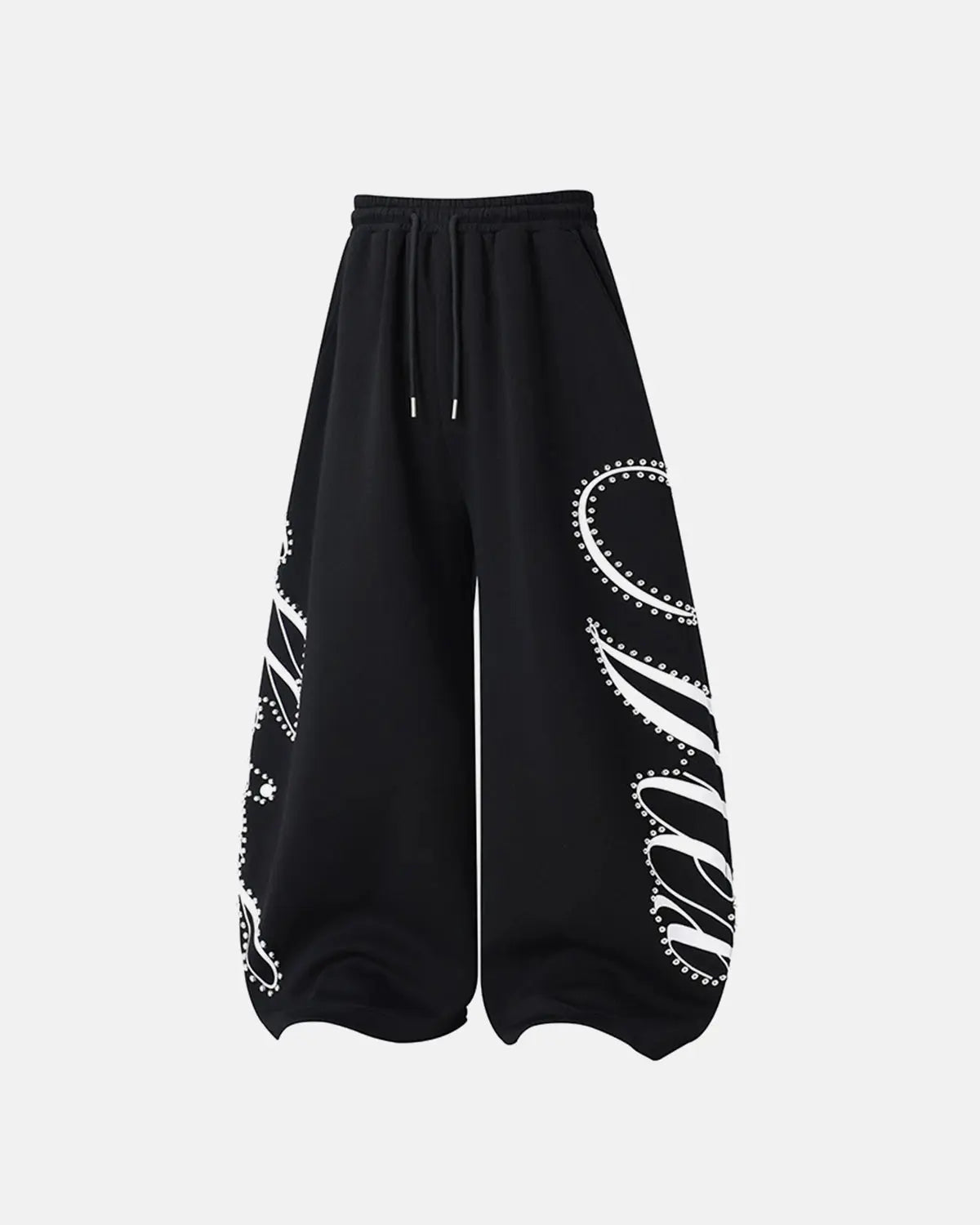 Rhinestone Script Baggy Sweatpants | Flation Streetwear