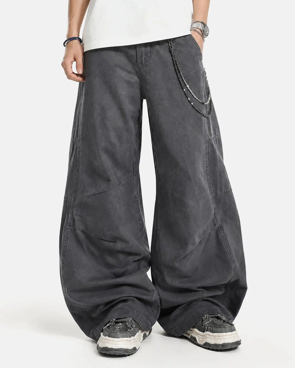 Washed Curved Seam Cargo Pants | Flation Streetwear