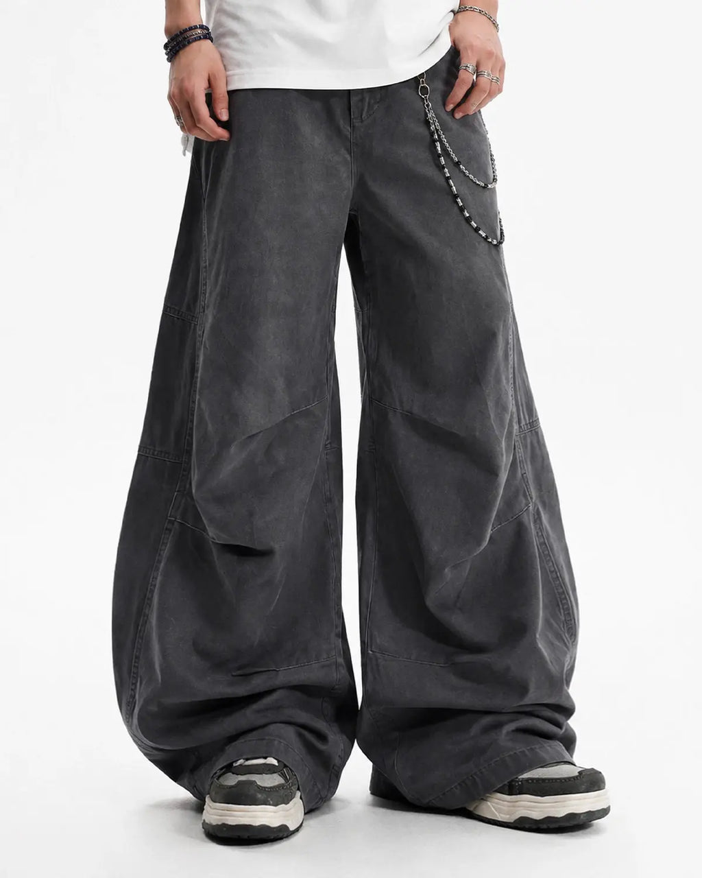 Washed Curved Seam Cargo Pants | Flation Streetwear