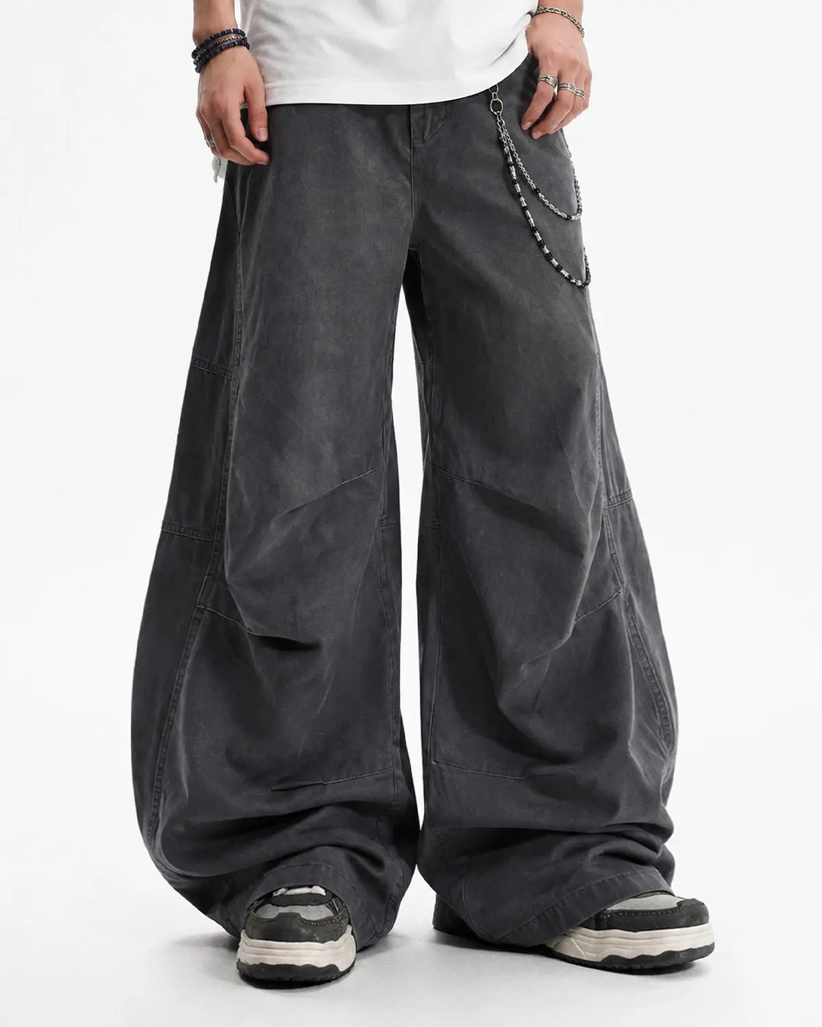 Washed Curved Seam Cargo Pants | Flation Streetwear