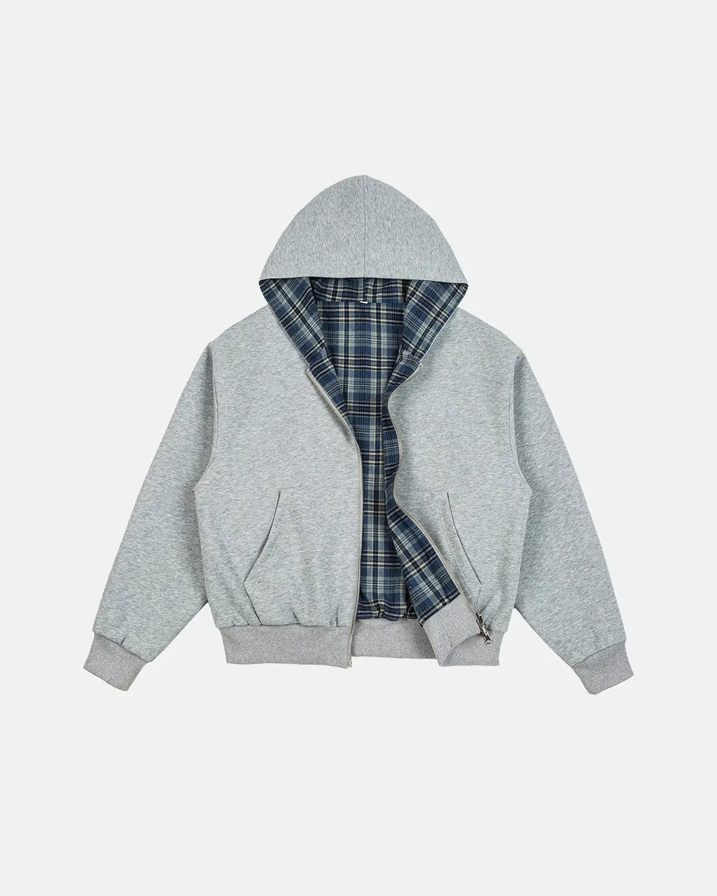 Reversible Plaid Cropped Hoodies | Flation Streetwear