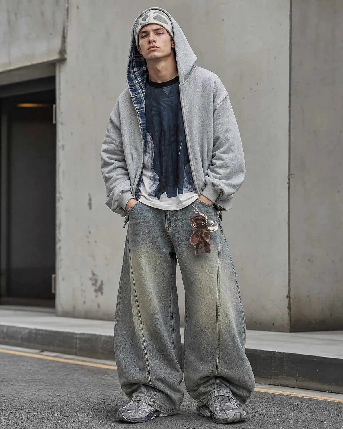 Reversible Plaid Cropped Hoodies | Flation Streetwear