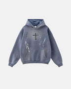 Graffiti Print Acid Washed Fleece Hoodies | Flation Streetwear