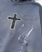 Graffiti Print Acid Washed Fleece Hoodies | Flation Streetwear