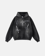 Graffiti Print Acid Washed Fleece Hoodies | Flation Streetwear