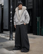Faux Fur Lined Bomber Hooded Jacket | Flation Streetwear