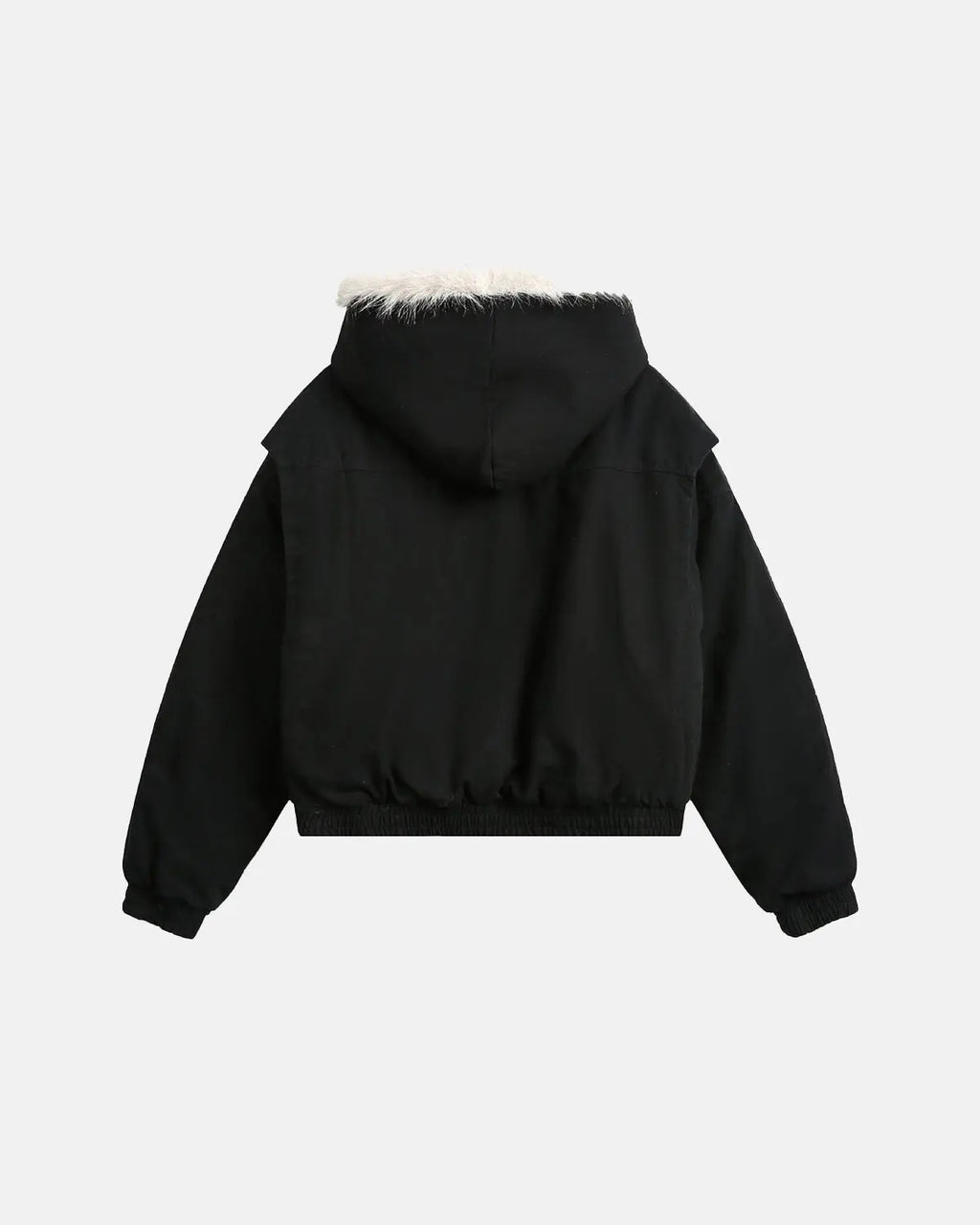 Faux Fur Lined Bomber Hooded Jacket | Flation Streetwear