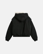Faux Fur Lined Bomber Hooded Jacket | Flation Streetwear
