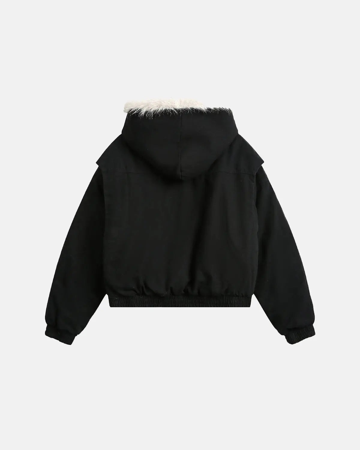 Faux Fur Lined Bomber Hooded Jacket | Flation Streetwear