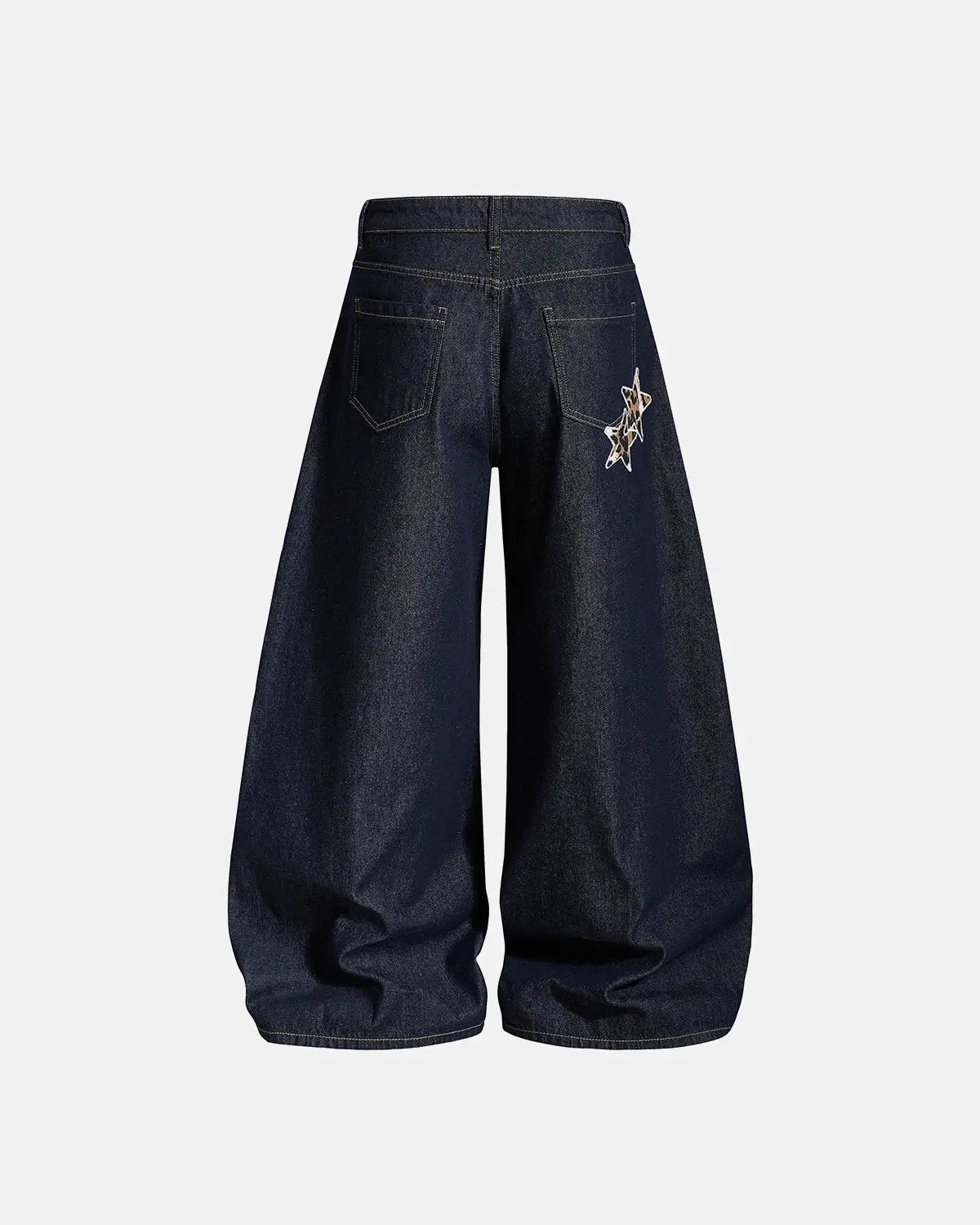 Leopard Star Patch Barrel Jeans | Flation Streetwear