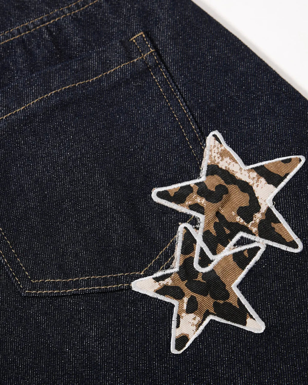 Leopard Star Patch Barrel Jeans | Flation Streetwear