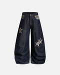 Leopard Star Patch Barrel Jeans | Flation Streetwear