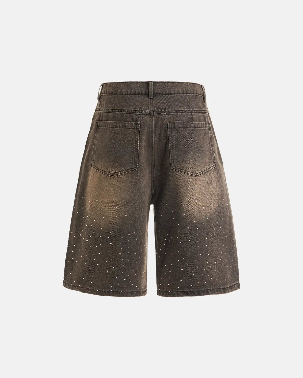 Colorful Rhinestone Washed Jeans Shorts | Flation Streetwear