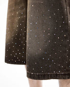 Colorful Rhinestone Washed Jeans Shorts | Flation Streetwear