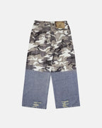 Patchwork Effect Print Baggy Jeans | Flation Streetwear