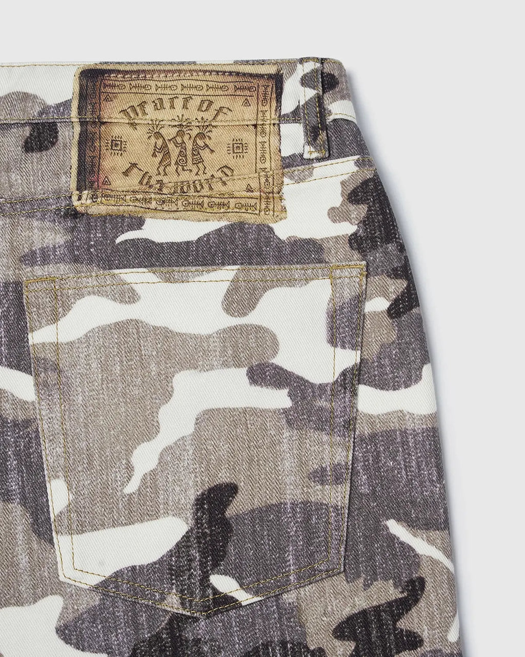 Patchwork Effect Print Baggy Jeans | Flation Streetwear