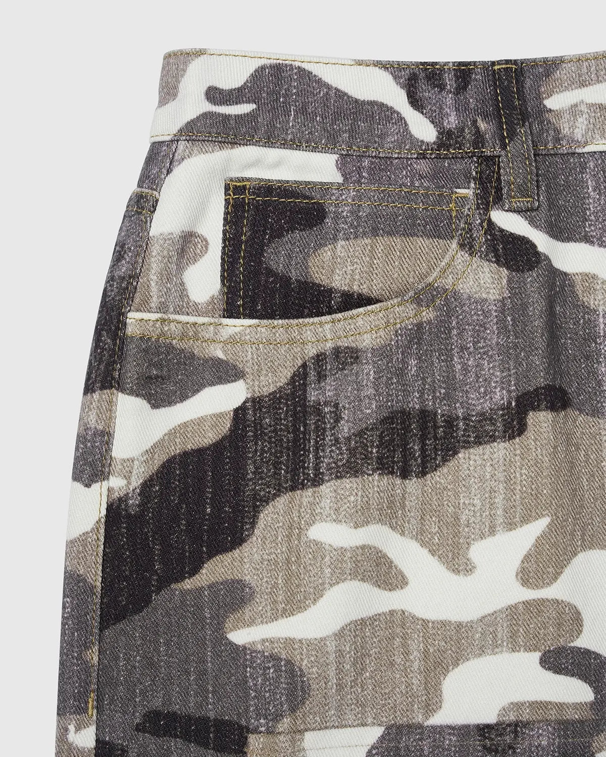 Patchwork Effect Print Baggy Jeans | Flation Streetwear