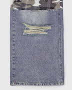 Patchwork Effect Print Baggy Jeans | Flation Streetwear