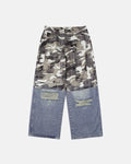 Patchwork Effect Print Baggy Jeans | Flation Streetwear