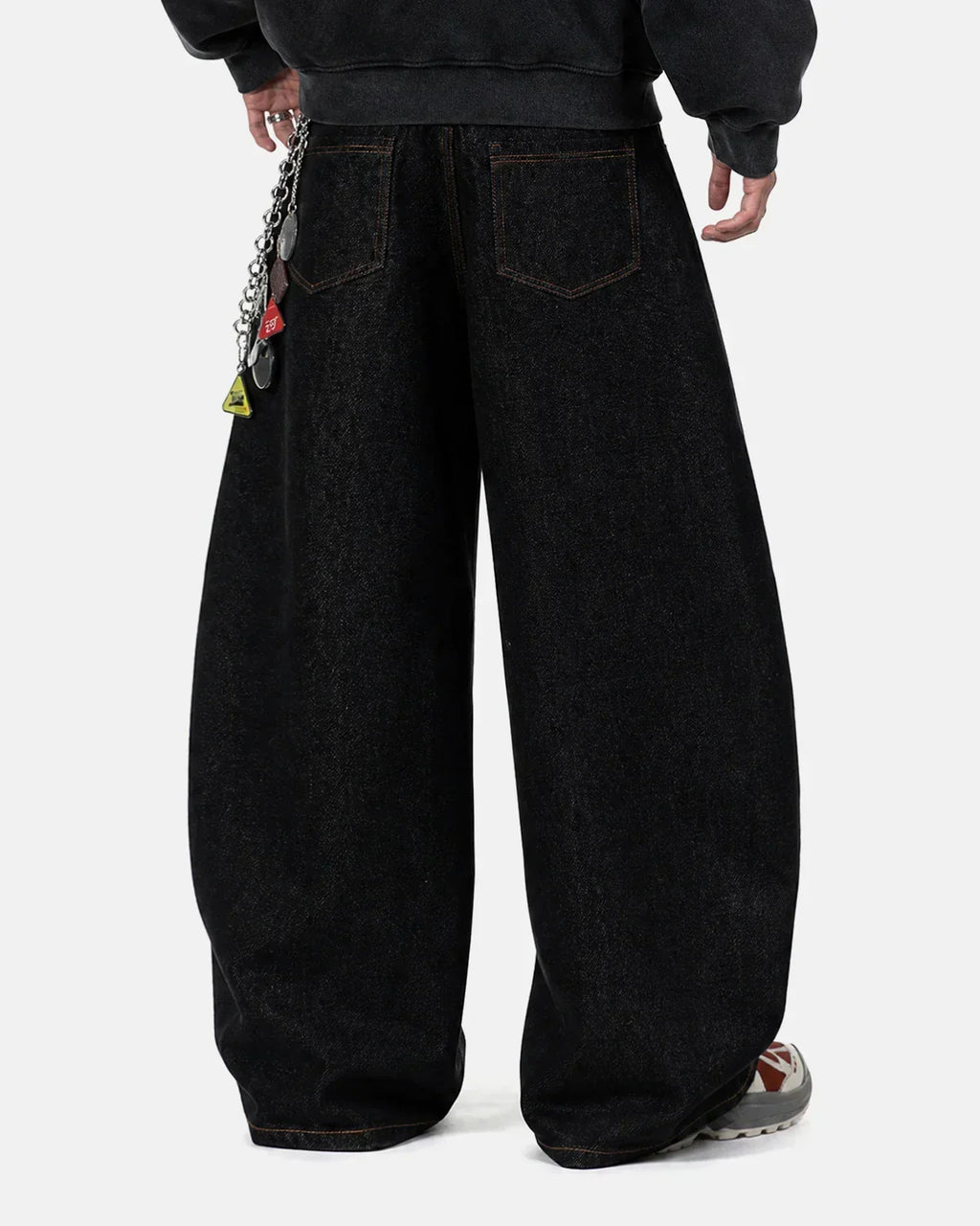 Pocket Embroidery Raw Barrel Jeans | Flation Streetwear