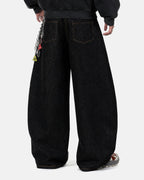 Pocket Embroidery Raw Barrel Jeans | Flation Streetwear