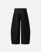 Pocket Embroidery Raw Barrel Jeans | Flation Streetwear