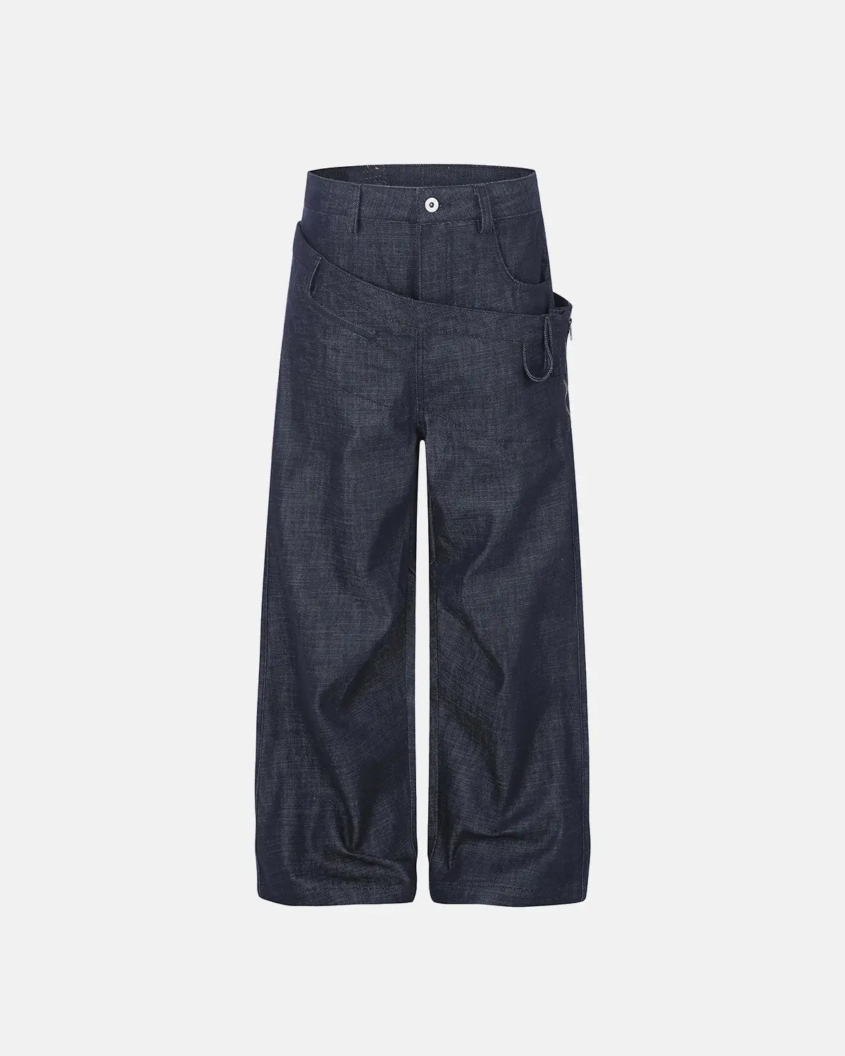 Asymmetric Wrap Waist Baggy Jeans | Flation Streetwear