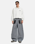 Striped Patch Pocket Baggy Jeans | Flation Streetwear