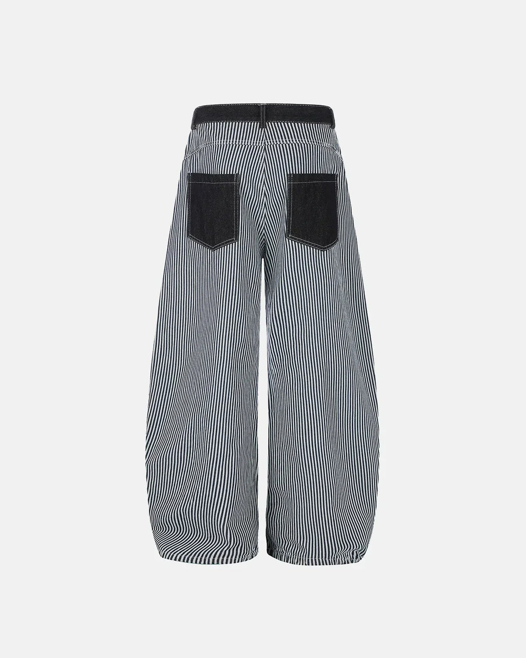Striped Patch Pocket Baggy Jeans | Flation Streetwear