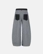 Striped Patch Pocket Baggy Jeans | Flation Streetwear