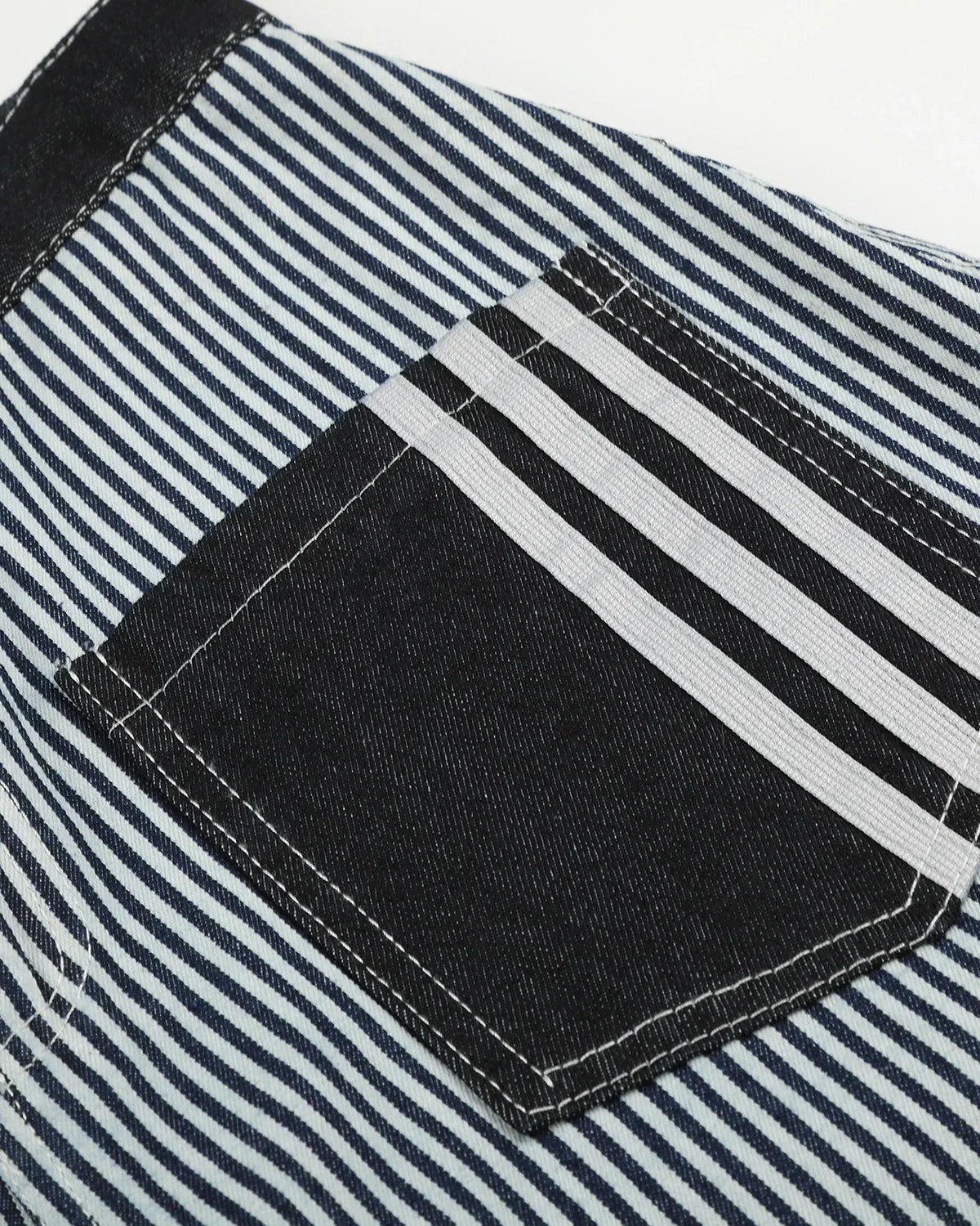 Striped Patch Pocket Baggy Jeans | Flation Streetwear