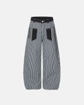 Striped Patch Pocket Baggy Jeans | Flation Streetwear