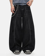 Contrast Stitch Baggy Barrel  Jeans | Flation Streetwear