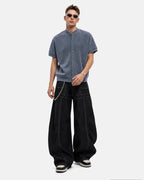 Contrast Stitch Baggy Barrel  Jeans | Flation Streetwear