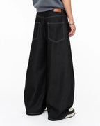 Contrast Stitch Baggy Barrel  Jeans | Flation Streetwear