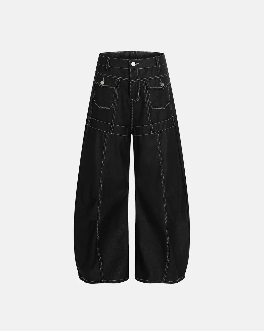 Contrast Stitch Baggy Barrel  Jeans | Flation Streetwear