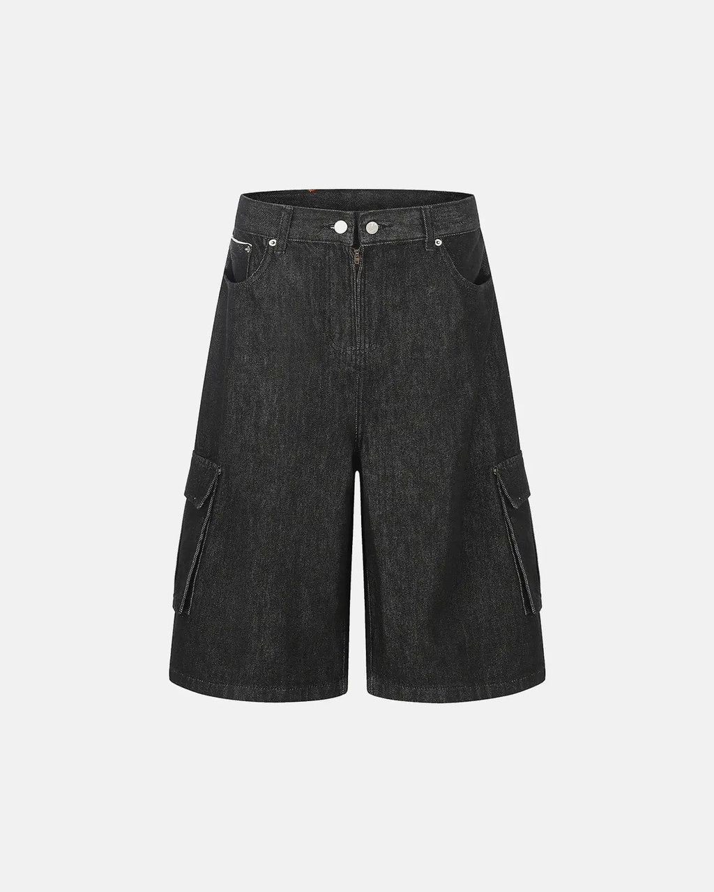 Black Cargo Longline Jorts | Flation Streetwear