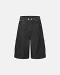 Black Cargo Longline Jorts | Flation Streetwear