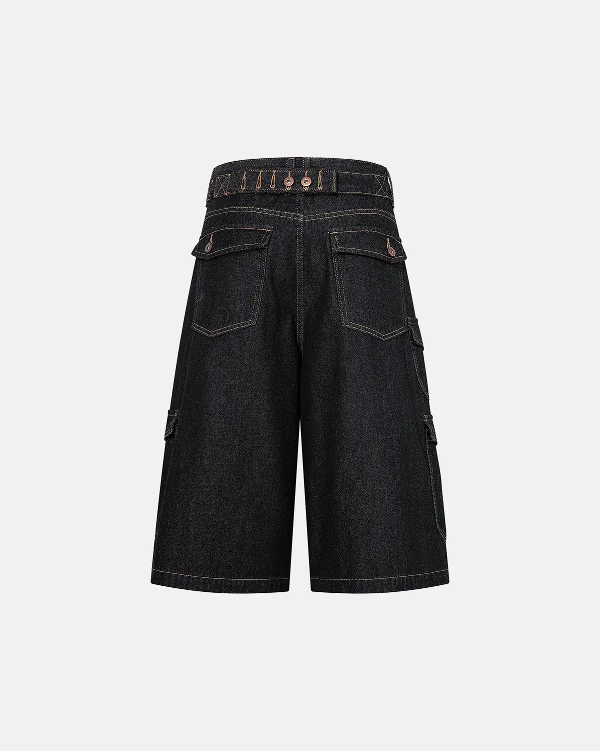 Raw Denim Longline Cargo Jorts | Flation Streetwear