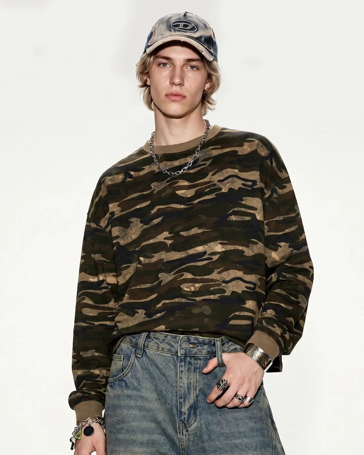 Boxy Camo Tees in Khaki | Flation Streetwear
