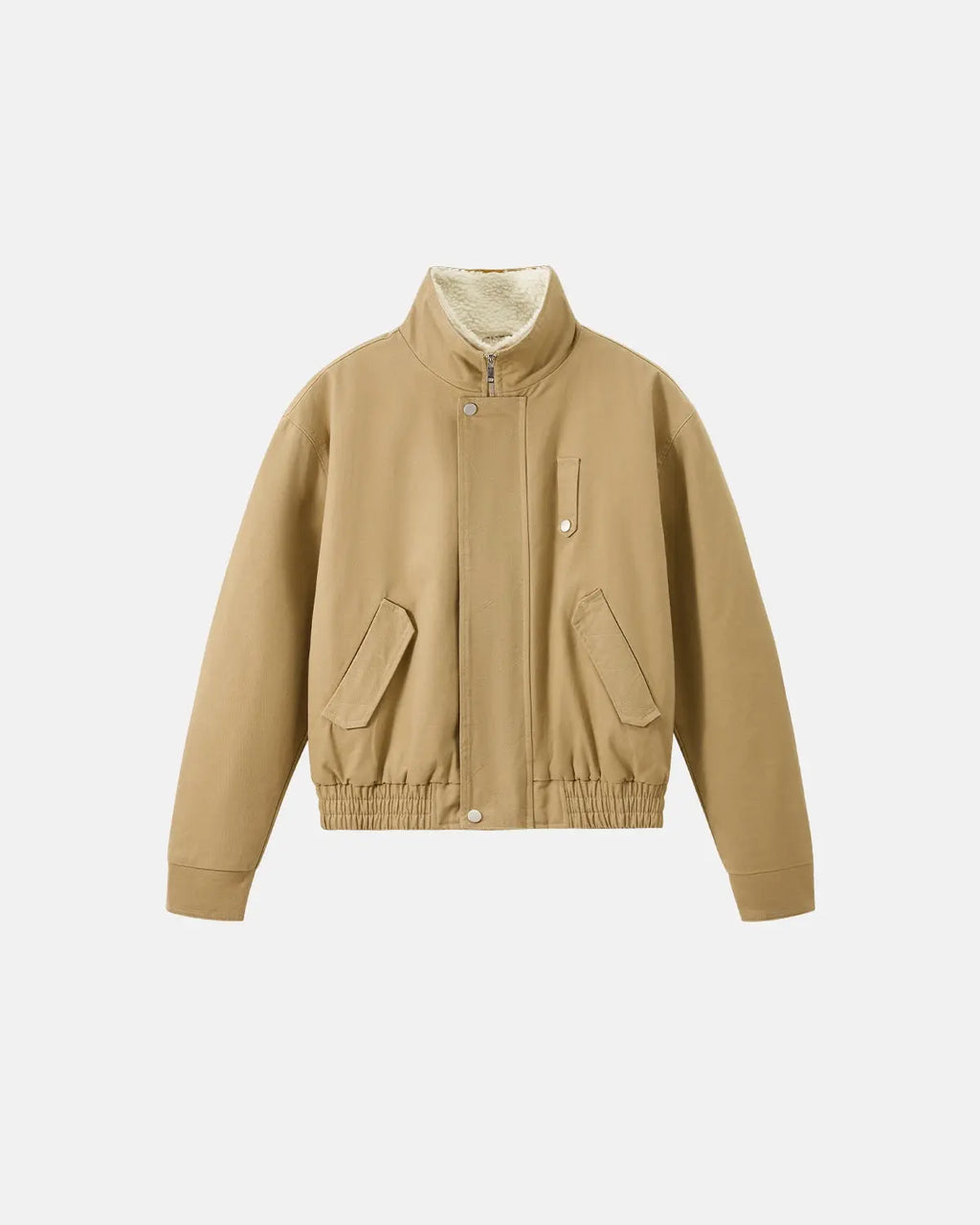 Faux Shearling Lining Lambswool Jacket | Flation Streetwear