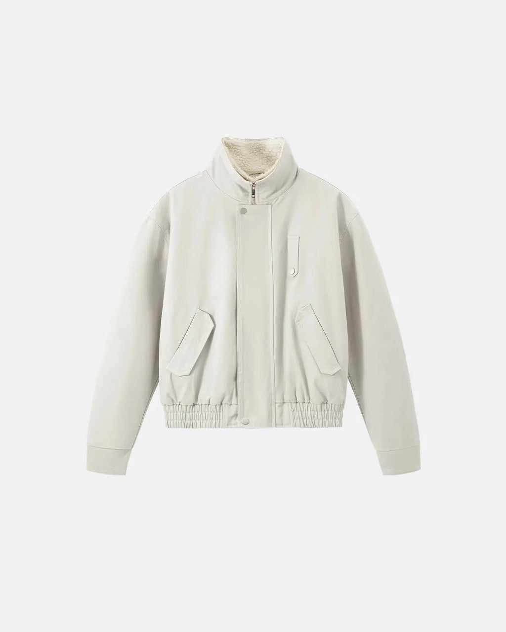 Faux Shearling Lining Lambswool Jacket | Flation Streetwear