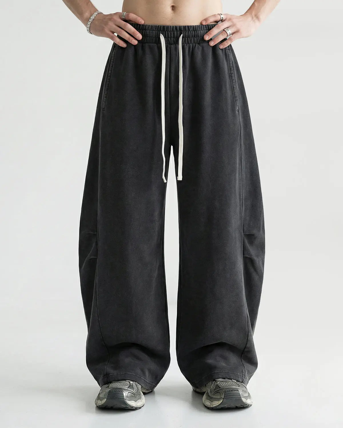 Distressed Acid Washed Barrel Sweatpant | Flation Streetwear