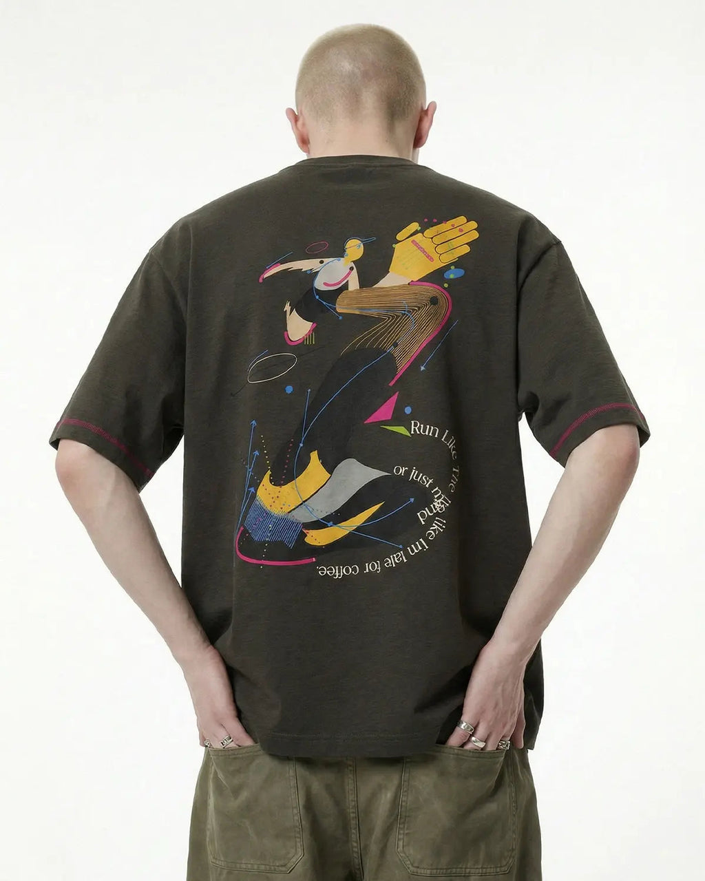 Contrast Stitching Graphic Tees | Flation Streetwear