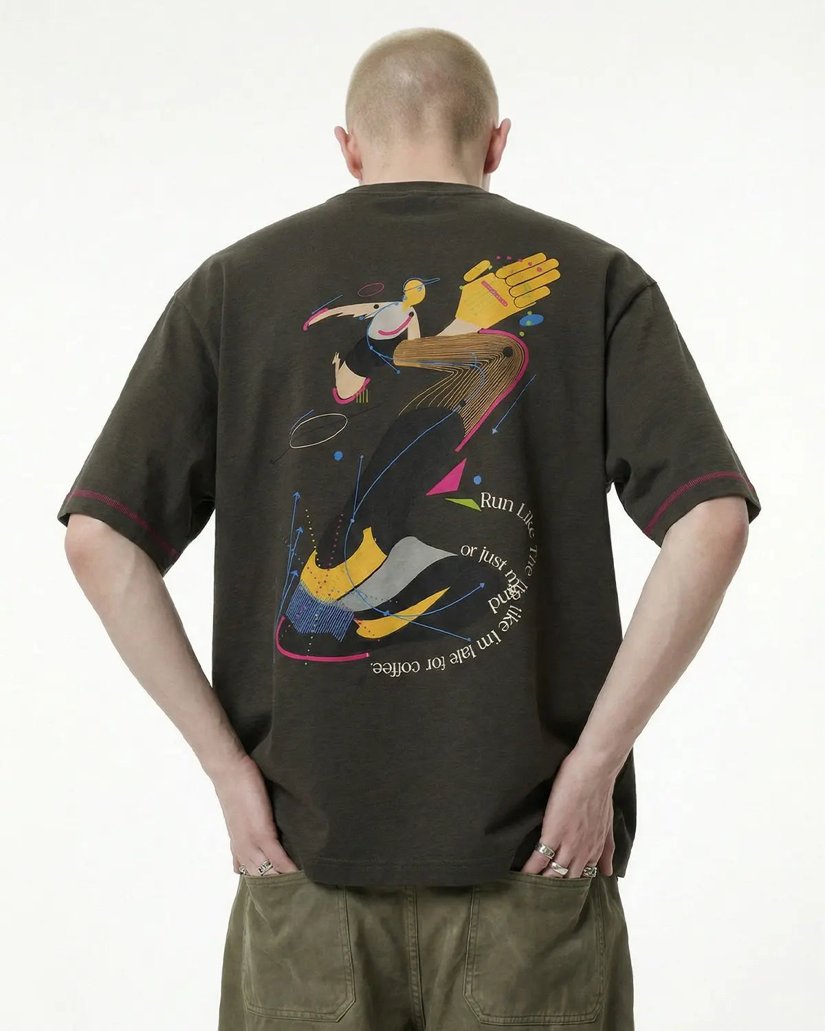 Contrast Stitching Graphic Tees | Flation Streetwear