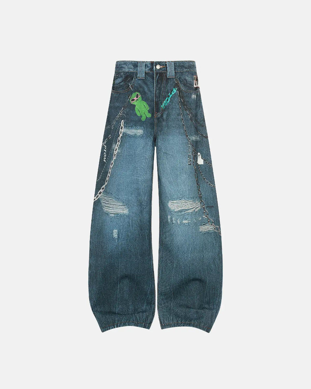3D Print Chain Barrel Jeans | Flation Streetwear