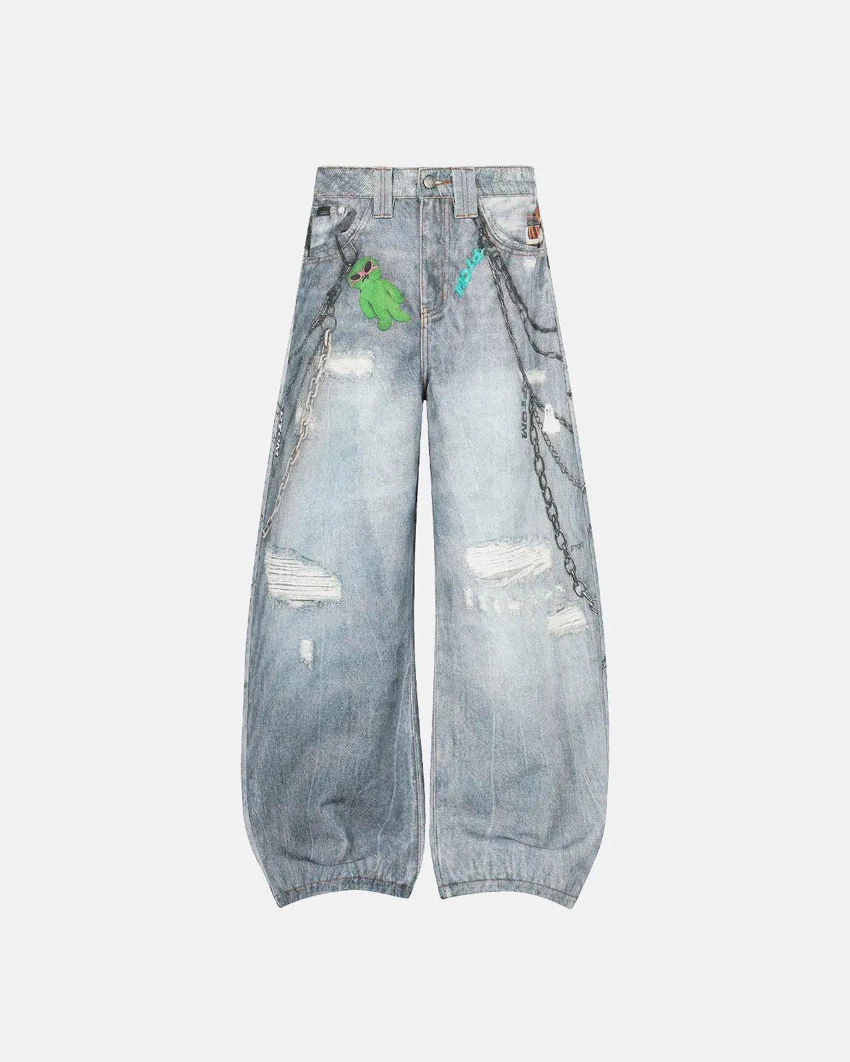 3D Print Chain Barrel Jeans | Flation Streetwear