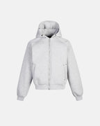 Flation Grey Boxy Zip Up Hoodies